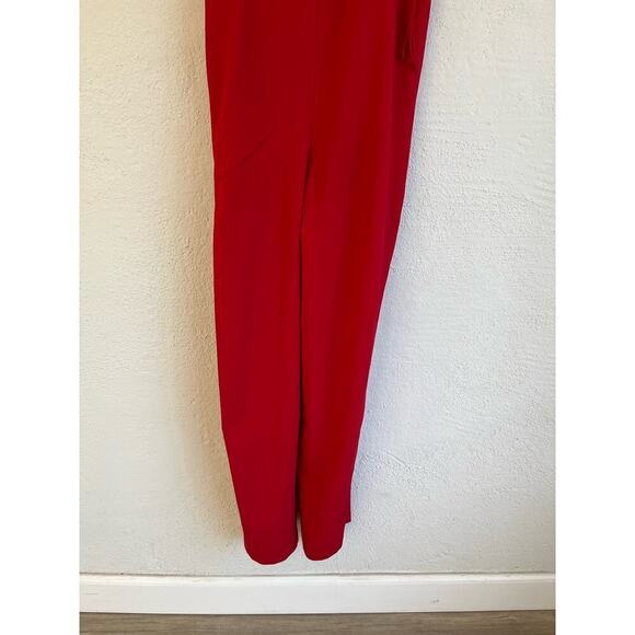 Grey Lab Red Spaghetti Strap Jumpsuit With Side Ties & Back Zipper Small - Picture 4 of 9
